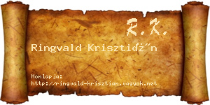 Ringvald Krisztián névjegykártya